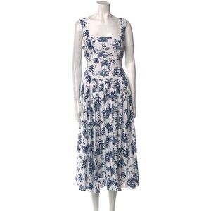 Caroline Constas Midi Dress Floral Cottagecore Feminine Preppy Size Small
